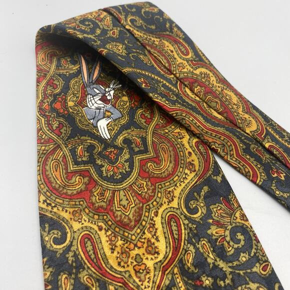 Looney Tunes Mania Tie‎ Paisley Taz Marvin Martian Korea Necktie Bugs Bunny - Picture 3 of 6